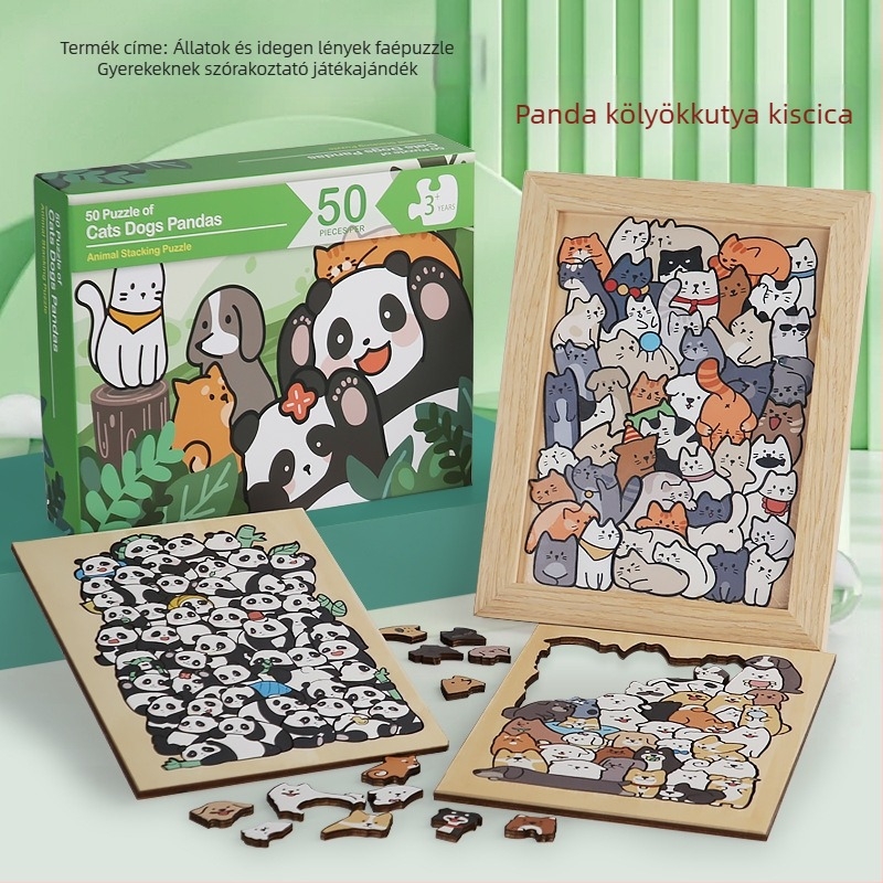 Fa állatos 3D puzzle gyerekeknek, 4–6 éveseknek, OEM logó testreszabás, licencelt privát címke