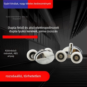 Nylon görgő fürdőszobai ajtókhoz, kör alakú dupla lyukú görgő, külső átmérő 18.5-27 mm, vastagság 4-6 mm