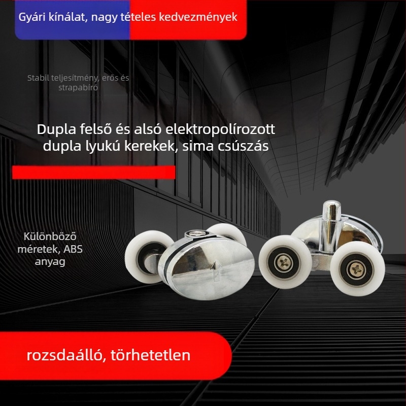 Nylon görgő fürdőszobai ajtókhoz, kör alakú dupla lyukú görgő, külső átmérő 18.5-27 mm, vastagság 4-6 mm