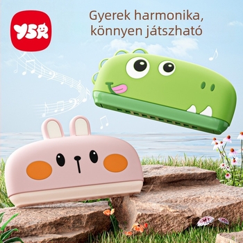 3-lyukas harmonika gyerekeknek — ABS műanyag játék hangszer korai oktatás, 4–6 éveseknek