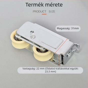 2001-es modellű csúszóajtó görgő — alumínium ötvözet, kettős kerék, alsó sín, széles nyomtávú görgő