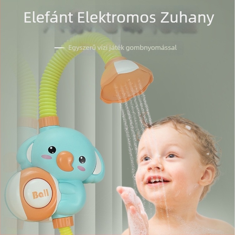 Elefánt elektromos fürdőjáték vízpermettel – ABS, fürdés/öntözés funkció, 4–6 éveseknek