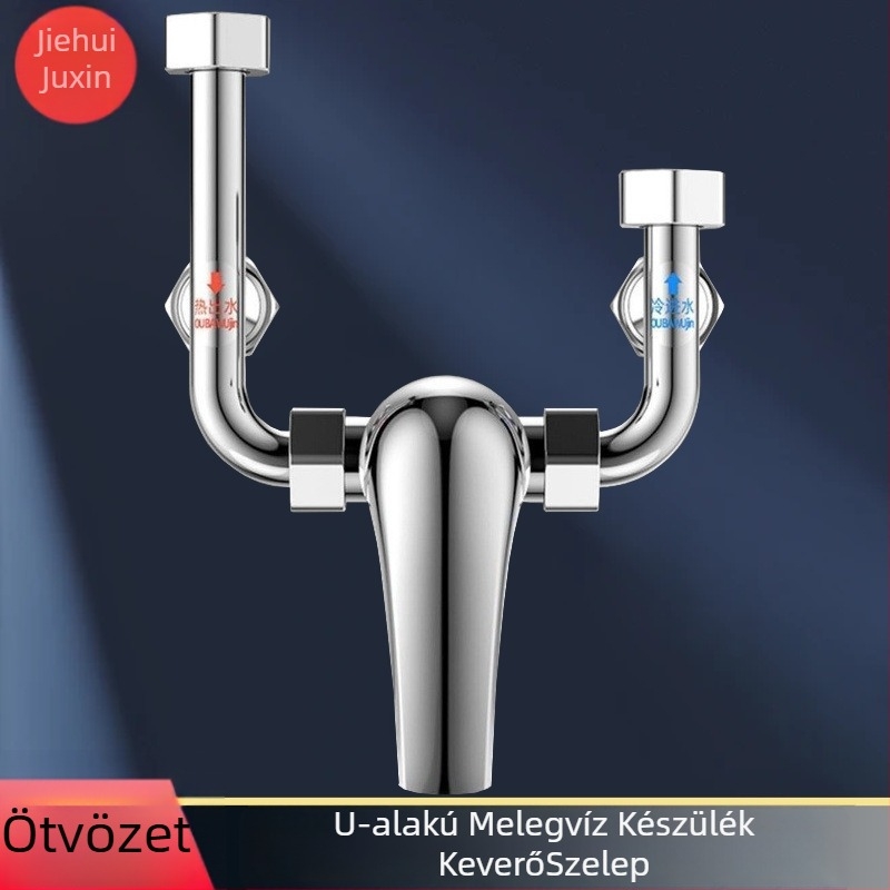Felszínre szerelt U-alakú ötvözet keverőcsap vízmelegítőhöz (Működési nyomás 1.0; Hideg víz 5; Meleg víz 90; Kimeneti áramlás 230; Átmérő 12)