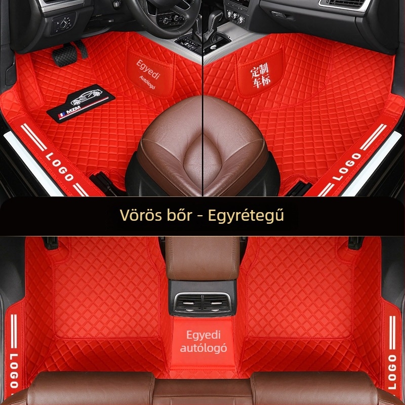 Autó bőr lábtakarók teljes lefedettséggel a küszöbökön, testreszabva adott modellhez, logónyomtatás, Márka Pad's