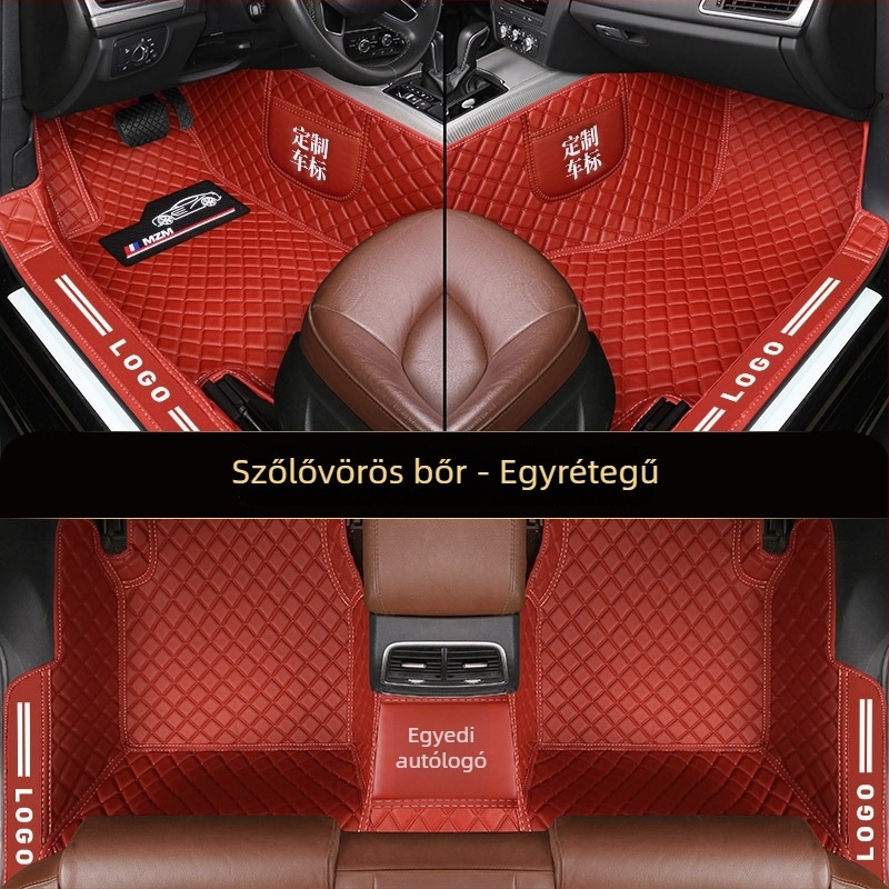 Autó bőr lábtakarók teljes lefedettséggel a küszöbökön, testreszabva adott modellhez, logónyomtatás, Márka Pad's