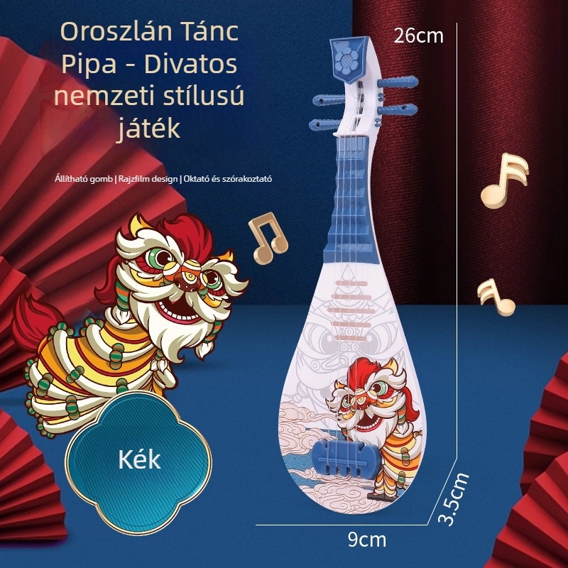 Gyermekeknek szóló oktató zenei játék: pipa utánzó gitár kínai stílusú dizájnnal