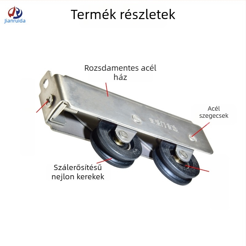 Ős stílusú 85-ös típusú alumínium ablak görgő rozsdamentes acél tartóval, halk csapágy, hosszú üreges tengely, dupla görgő a csúszóajtóhoz