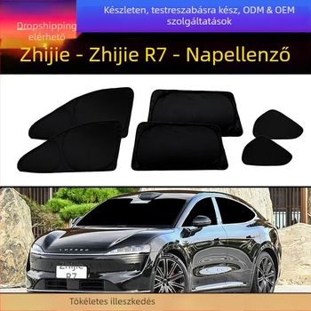R7-es autó napvédő függöny – teljes fedettség, magánélet és hőszigetelés, snap-in szerelés, kompatibilis az első, hátsó és tetőablakokkal.