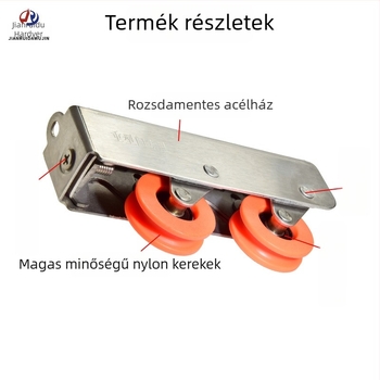 988 Kétsoros görgő csúszóajtókhoz, rozsdamentes acél/nylon görgő, teherbírás 70 kg, ideális nehéz tolóajtókhoz