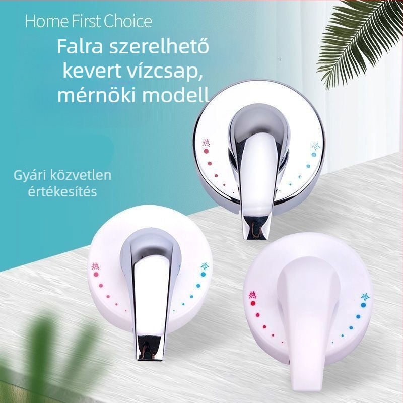 Falihoz szerelt kettős vezérlésű vízkeverő szelep, hideg-meleg vízhez, elektromos szelep, műanyag falra szerelhető