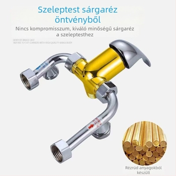 Elektromos bojler keverő szelep, réztestű, felületre szerelt kapcsolóval, forró és hideg víz keverése, U-alakú kifolyó, zuhany kiegészítő