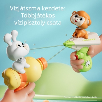 Rajzfilmfigurás vízipisztoly játék (Műanyag; Vízfújás funkció; 4–6 éveseknek; Strandjáték)