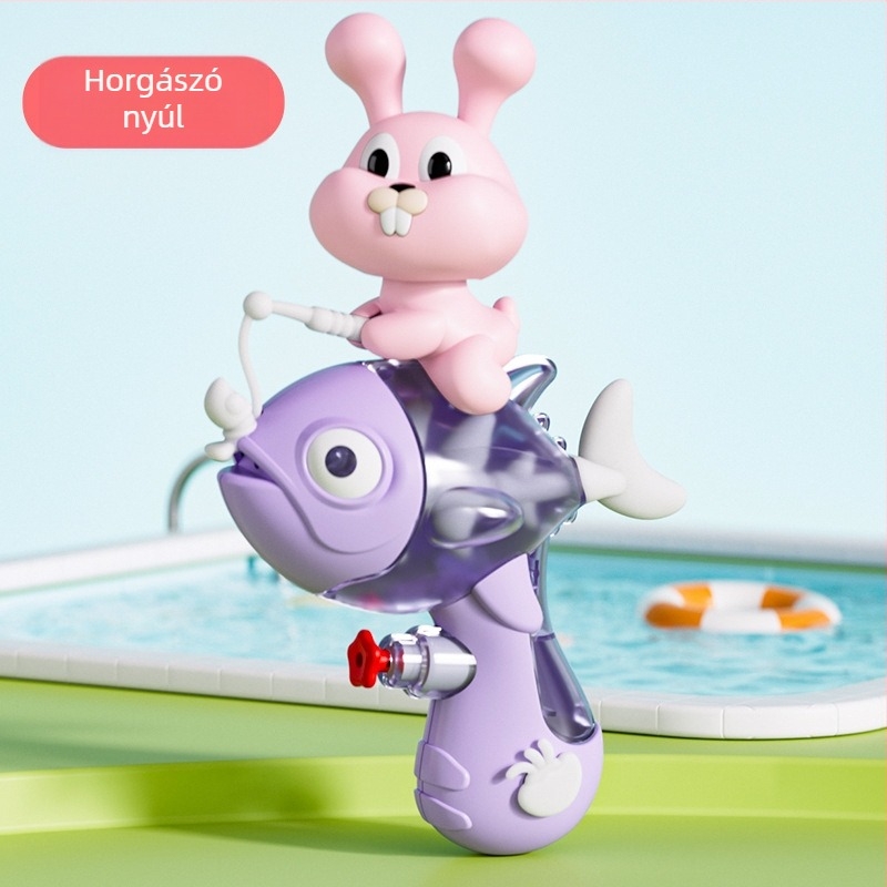 Rajzfilmfigurás vízipisztoly játék (Műanyag; Vízfújás funkció; 4–6 éveseknek; Strandjáték)