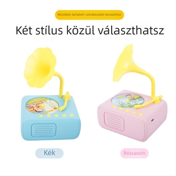 Korai oktatási gramofon gyerekeknek: zene és vokalizáció, LiPo akkumulátorral működik, 4–6 éves korosztálynak ajánlott