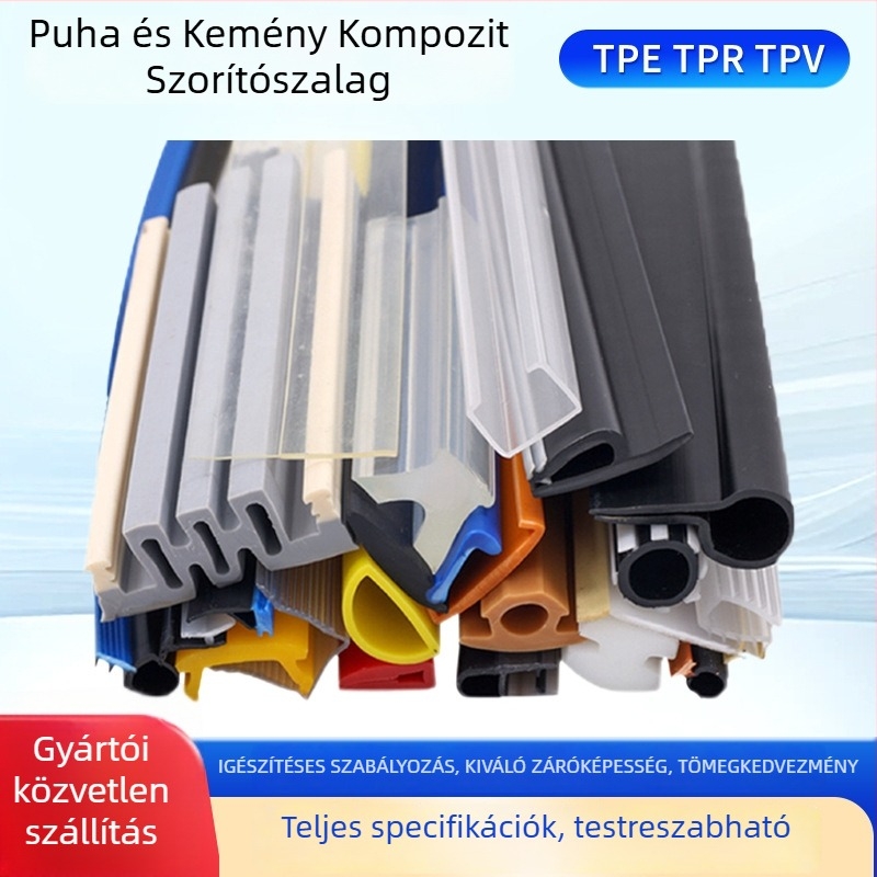 Autó tömítőszalag – termoplasztikus elasztomer (TPE/TPR), magas hőmérséklet-állóság, koextrudált szilikongumi, ütés- és kopásálló tömítés