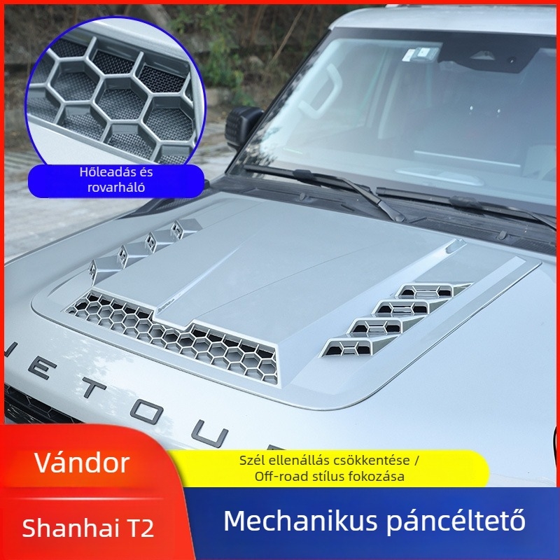 Jietu Traveler Shanhai T2 motorháztető védőburkolat — szerelés szívócsészékkel