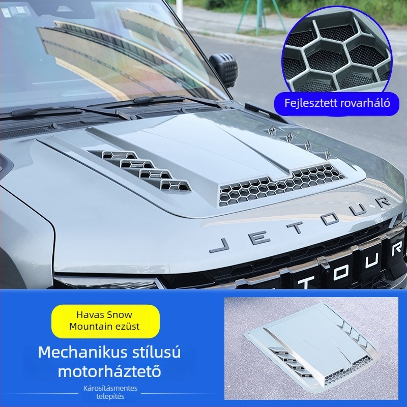 Jietu Traveler Shanhai T2 motorháztető védőburkolat — szerelés szívócsészékkel
