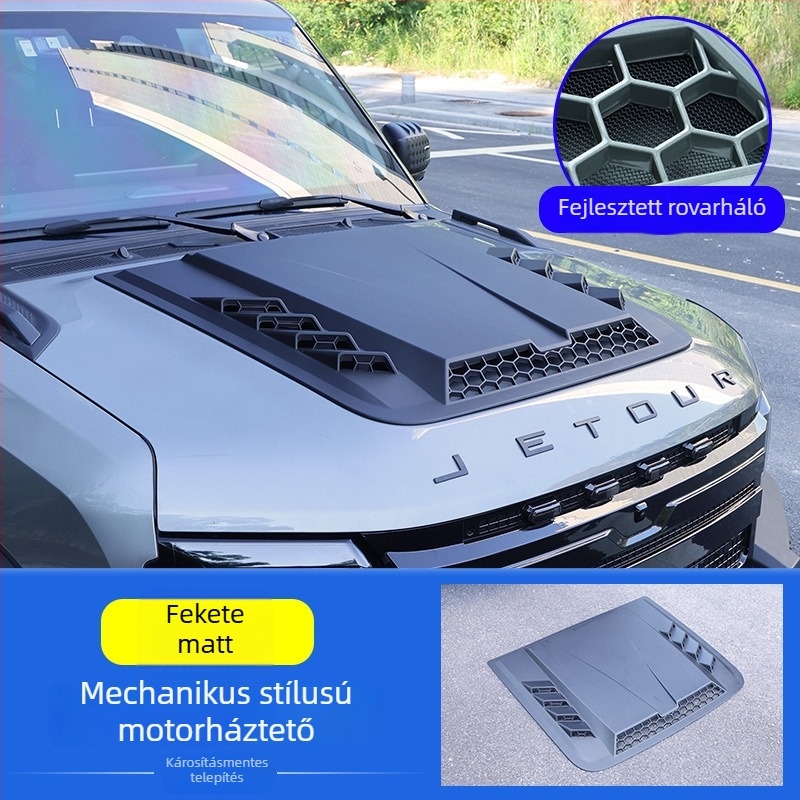 Jietu Traveler Shanhai T2 motorháztető védőburkolat — szerelés szívócsészékkel