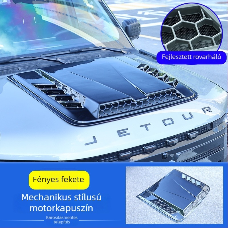 Jietu Traveler Shanhai T2 motorháztető védőburkolat — szerelés szívócsészékkel