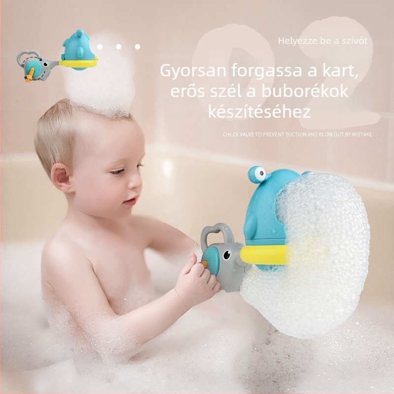 Fürdőjáték buborékokat fújó rák és cápa témával, műanyagból, 3-6 éves gyerekeknek, 3C tanúsítvánnyal