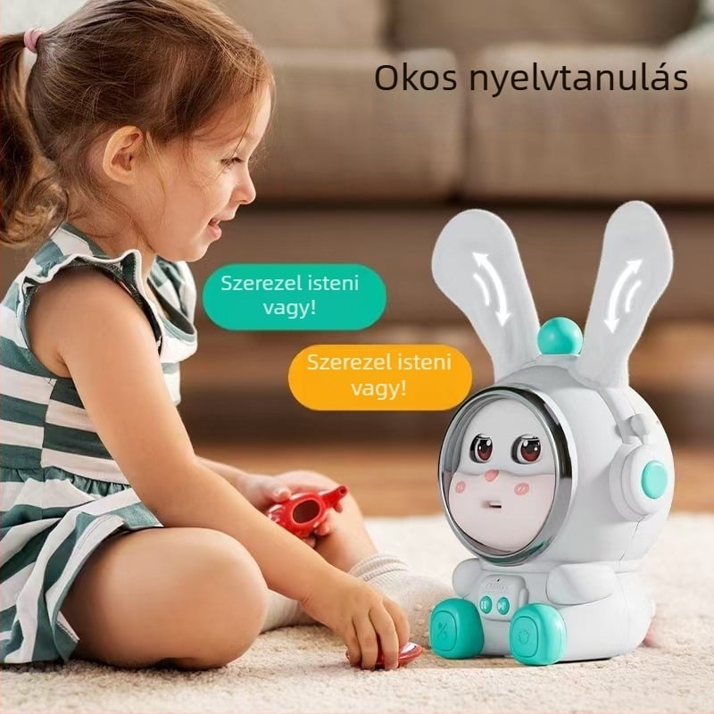 Korai oktatási mesemű automata hangfelismeréssel, zenével és érzelmi interakcióval — műanyag, elemről működik, 4–6 éveseknek.
