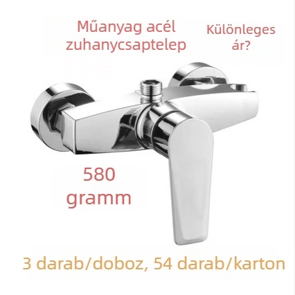 Teljes rézből készült zuhanykészlet meleg- és hideg víz keverő szeleppel, sugárfej és három kimenetű zuhanycsap