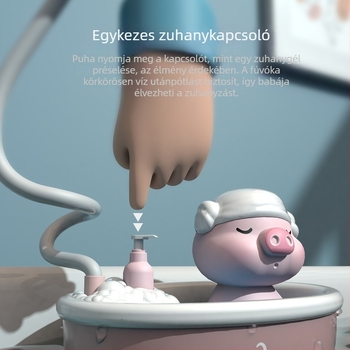 Fürdőjáték malac témával – elektromos vízsugár, műanyag, 4–6 éveseknek