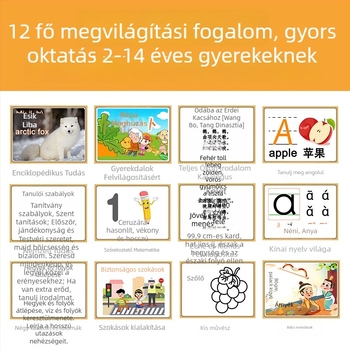 Gyermekek tanuló gépe LCD kijelzővel, szülő-gyermek játékok és zene, 2–4 GB memória, műanyag ház, 4–6 éveseknek