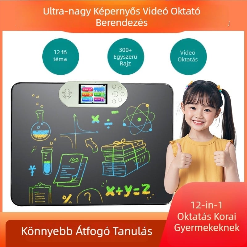 Gyermekek tanuló gépe LCD kijelzővel, szülő-gyermek játékok és zene, 2–4 GB memória, műanyag ház, 4–6 éveseknek