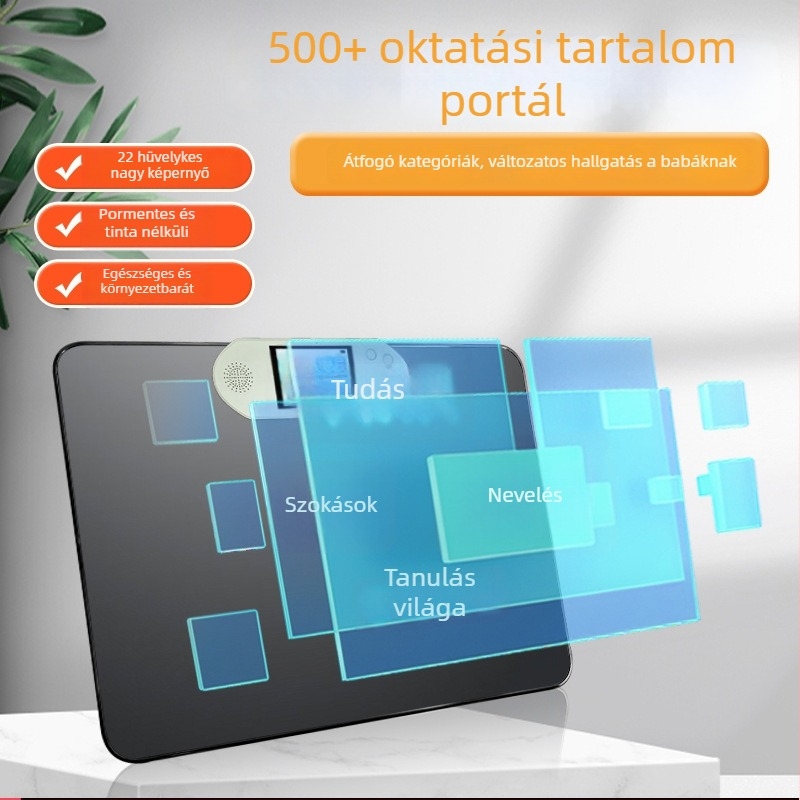 Gyermekek tanuló gépe LCD kijelzővel, szülő-gyermek játékok és zene, 2–4 GB memória, műanyag ház, 4–6 éveseknek