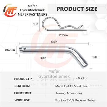 Vontatókar csap, galvanizált, GB880 szabvány, univerzális, Mif Fasteners