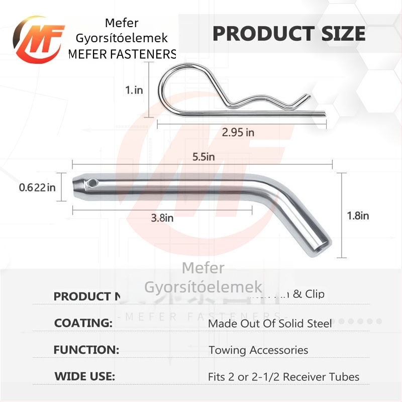 Vontatókar csap, galvanizált, GB880 szabvány, univerzális, Mif Fasteners