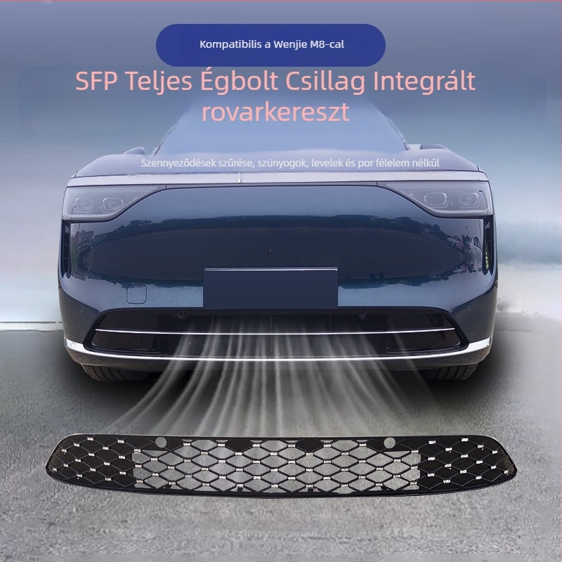 Rovarvédő háló Wuling M8-hoz, elülső és középső radiátorrács, dekoráció, klipszes rögzítés, anyag ABS