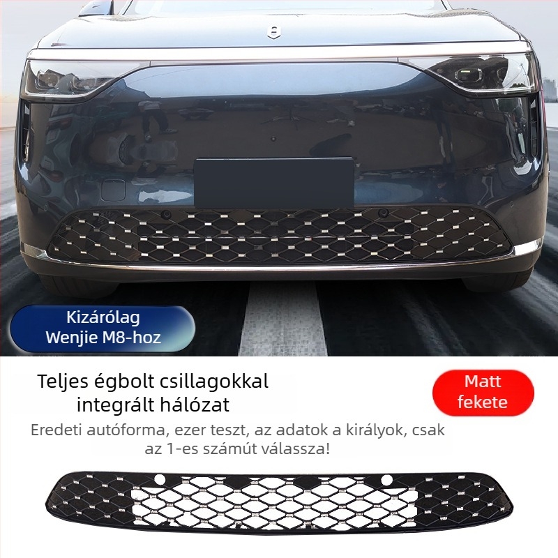 Rovarvédő háló Wuling M8-hoz, elülső és középső radiátorrács, dekoráció, klipszes rögzítés, anyag ABS