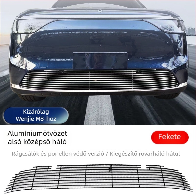 Rovarvédő háló Wuling M8-hoz, elülső és középső radiátorrács, dekoráció, klipszes rögzítés, anyag ABS
