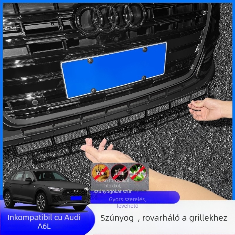 Rovarháló a Q5L rács víztartályához, kompatibilis a 19–25 A6L/A4L modellekkel – fejlesztett snap-on, levehető rovarháló, termékkód Xy877522002145