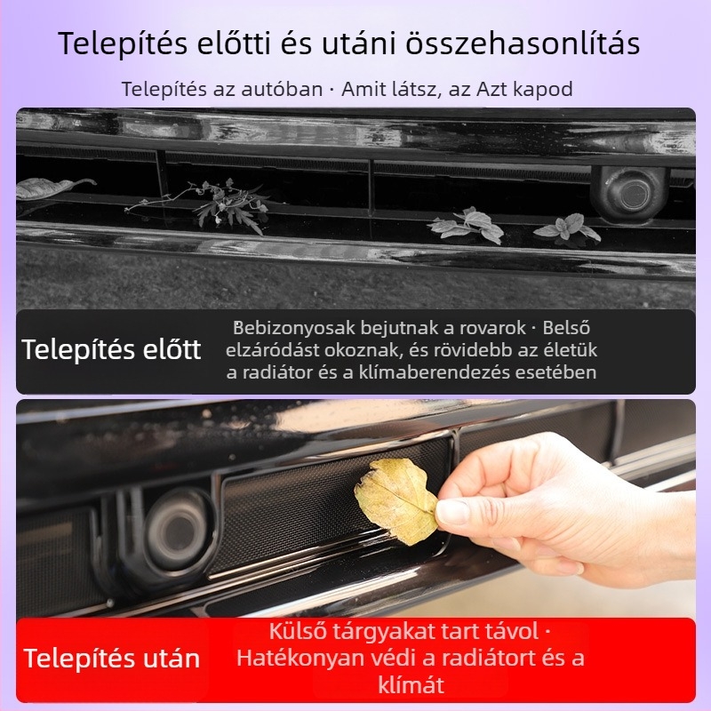 Rovarháló a Q5L rács víztartályához, kompatibilis a 19–25 A6L/A4L modellekkel – fejlesztett snap-on, levehető rovarháló, termékkód Xy877522002145