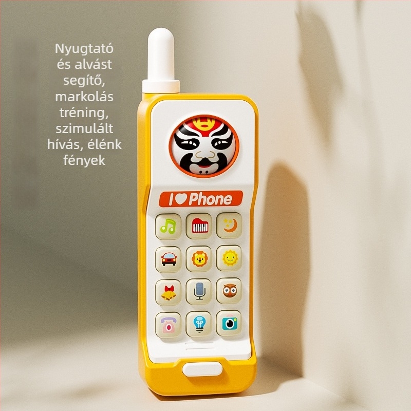 Gyermekeknek szóló oktató telefon játék – ABS, memória nélküli, elektromos zenével, szülő–gyerek interakció, Sichuan opera arcváltás (0–3 éveseknek)