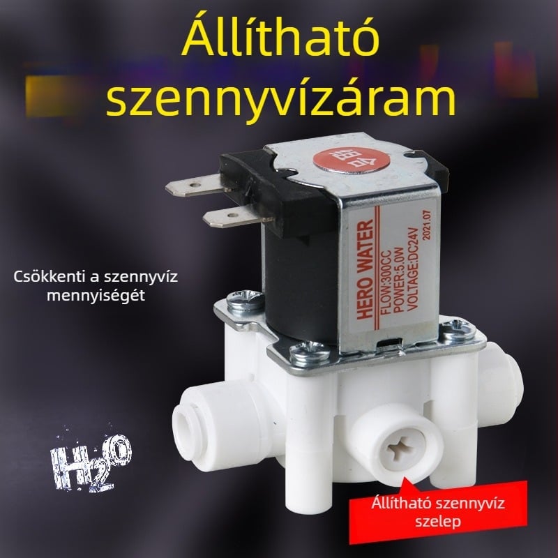 RO rendszerhez víztisztító szelep, réz test, tűzálló és élelmiszer-minőségű anyagok, öblítő kapcsolóval