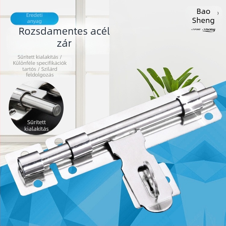 Ajtózár Type A zár, 201 rozsdamentes acél, polírozott felület, Modell 1, Shengtong