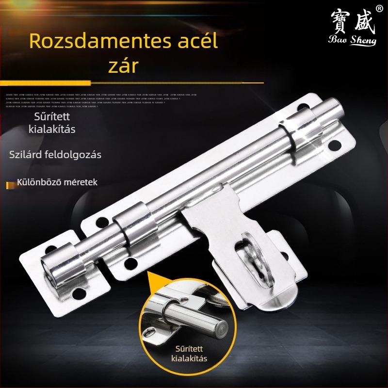 Ajtózár Type A zár, 201 rozsdamentes acél, polírozott felület, Modell 1, Shengtong