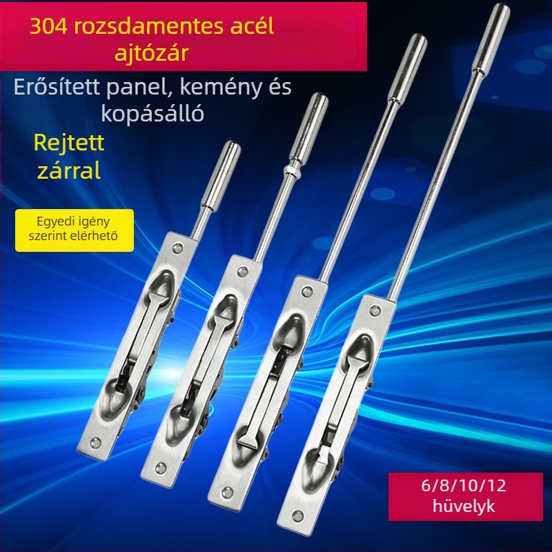 Ég- és Föld típusú ajtózár, rozsdamentes acél 304, csiszolt felület, rejtett zárómechanizmus, tűzálló, modell RDA-24