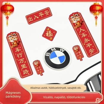 Mágneses autómatrica cartoon mintával autókhoz és elektromos motorokhoz, PVC anyag, egyedi feldolgozás, ragasztásos telepítés