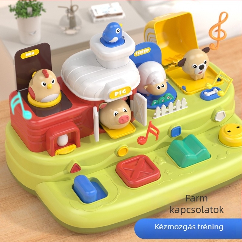 Koraoktatási mesemondó gép zenei és vokális funkcióval — Pop-Up Montessori gyakorlat, 0-3 éveseknek, műanyagból, elemről működik