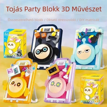 Tojás alakú építőblokkok 3D puzzle - Oktató játék 7–14 éveseknek, műanyagból