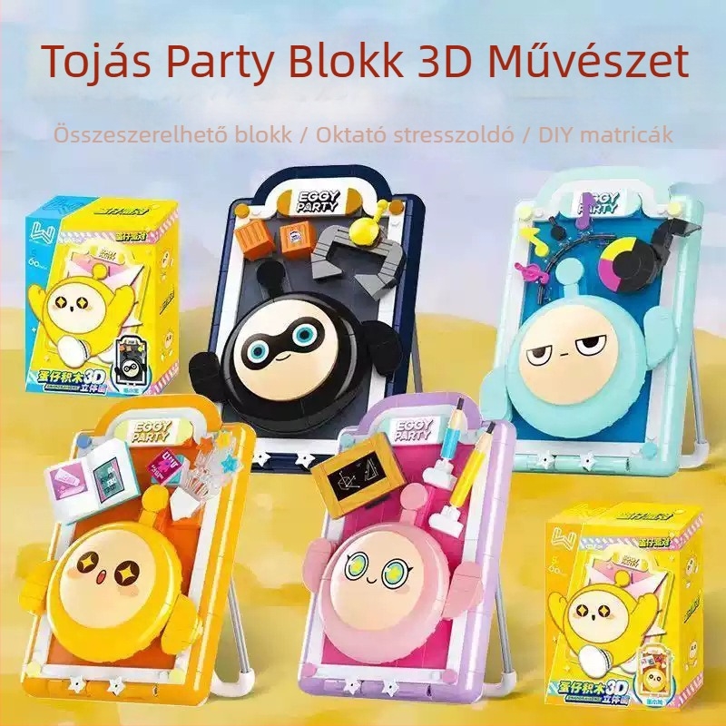 Tojás alakú építőblokkok 3D puzzle - Oktató játék 7–14 éveseknek, műanyagból