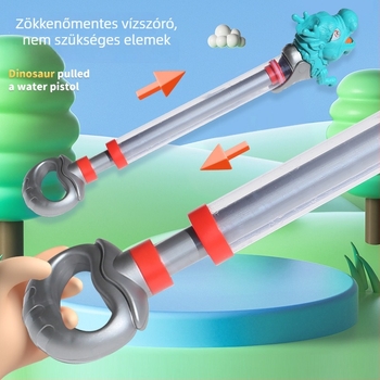 Kétkoronás sárkány formájú műanyag vízipisztoly – gyermekek 4–6 éveseknek, vízsugárzó játék, 3C tanúsítvánnyal