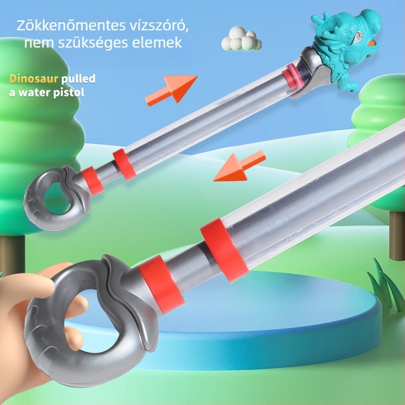 Kétkoronás sárkány formájú műanyag vízipisztoly – gyermekek 4–6 éveseknek, vízsugárzó játék, 3C tanúsítvánnyal