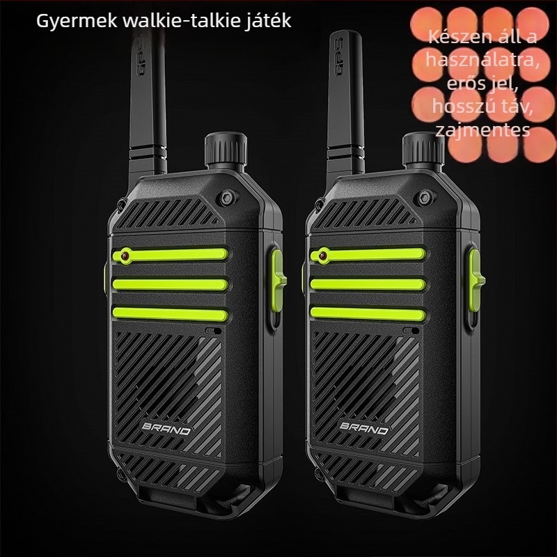 Szülő–gyerek interaktív walkie-talkie játék, elemes, műanyag, kézi, kültéri használatra, 4–6 éveseknek