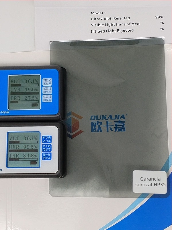 Autóablak fólia robbanásbiztos hőszigeteléssel – UV védelem 99%, fényáteresztés 65%, hőszigetelés 34%, vastagság 2 mil, vízbázisú ragasztó, univerzális teljes autóhoz